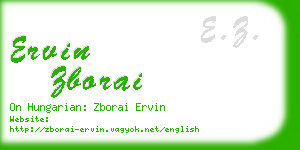 ervin zborai business card